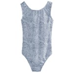 Light Grey Snake Kids  Cut-Out Back One Piece Swimsuit