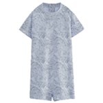 Light Grey Snake Kids  Boyleg Half Suit Swimwear