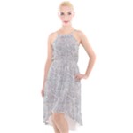 Light Grey Snake High-Low Halter Chiffon Dress 