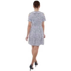 Short Sleeve Shoulder Cut Out Dress  