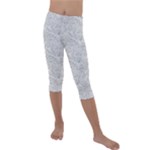 Light Grey Snake Kids  Lightweight Velour Capri Leggings 