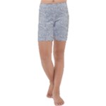 Light Grey Snake Kids  Lightweight Velour Capri Yoga Leggings