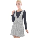 Light Grey Snake Plunge Pinafore Velour Dress
