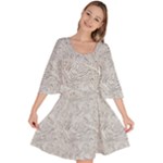 Light Grey Snake Velour Kimono Dress