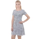 Light Grey Snake Cap Sleeve Velour Dress 