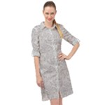 Light Grey Snake Long Sleeve Mini Shirt Dress