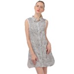 Light Grey Snake Sleeveless Shirt Dress