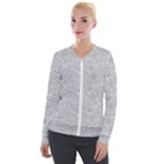 Light Grey Snake Velvet Zip Up Jacket