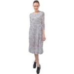 Light Grey Snake Ruffle End Midi Chiffon Dress
