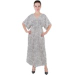 Light Grey Snake V-Neck Boho Style Maxi Dress