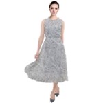 Light Grey Snake Round Neck Boho Dress