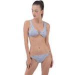 Light Grey Snake Ring Detail Crop Bikini Set