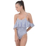 Light Grey Snake Drape Piece Swimsuit