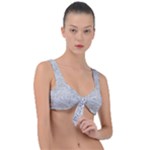 Light Grey Snake Front Tie Bikini Top