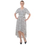 Light Grey Snake Front Wrap High Low Dress