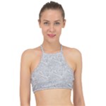 Light Grey Snake Halter Bikini Top