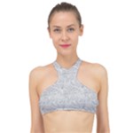 Light Grey Snake High Neck Bikini Top