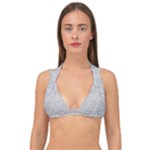Light Grey Snake Double Strap Halter Bikini Top