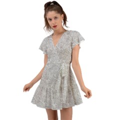 Flutter Sleeve Wrap Dress 