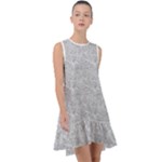 Light Grey Snake Frill Swing Dress
