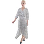 Light Grey Snake Quarter Sleeve Wrap Front Maxi Dress