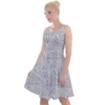 Light Grey Snake Knee Length Skater Dress