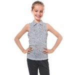 Light Grey Snake Kids  Sleeveless Polo T-Shirt