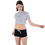 Light Grey Snake Tie Back Short Sleeve Crop T-Shirt