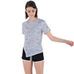Light Grey Snake Asymmetrical Short Sleeve Sports T-Shirt