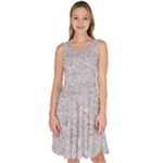 Light Grey Snake Knee Length Skater Dress With Pockets