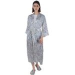 Light Grey Snake Maxi Satin Kimono
