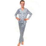 Light Grey Snake Kids  Satin Long Sleeve Pajamas Set