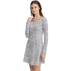 Long Sleeve Velour Skater Dress 