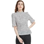 Light Grey Snake Frill Neck Blouse