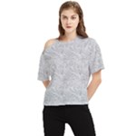 Light Grey Snake One Shoulder Cut Out T-Shirt