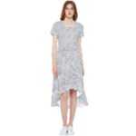 Light Grey Snake High Low Boho Dress
