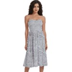 Light Grey Snake Knee-Length Strapless Bra Top Dress