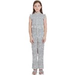Light Grey Snake Kids  Sleeveless Ruffle Edge Band Collar Chiffon One Piece