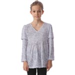 Light Grey Snake Kids  V Neck Casual Top