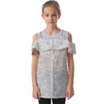 Light Grey Snake Fold Over Open Sleeve Top