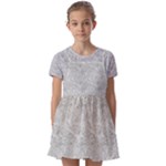 Light Grey Snake Kids  Short Sleeve Pinafore Style Dress