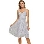 Light Grey Snake Sleeveless Tie Front Chiffon Dress