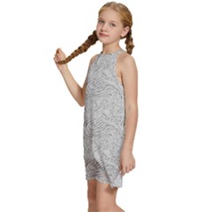 Kids  Halter Collar Waist Tie Chiffon Dress 