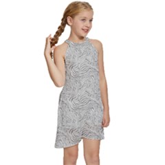 Kids  Halter Collar Waist Tie Chiffon Dress 