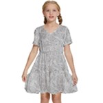 Light Grey Snake Kids  Short Sleeve Tiered Mini Dress