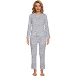 Light Grey Snake Womens  Long Sleeve Lightweight Pajamas Set