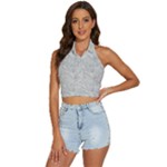 Light Grey Snake Backless Halter Cami Shirt