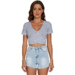 Light Grey Snake V-Neck Crop Top