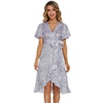 Light Grey Snake Women s Kimono Wrap Satin Dress
