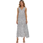 Light Grey Snake V-Neck Sleeveless Wide Leg Pants Overalls
